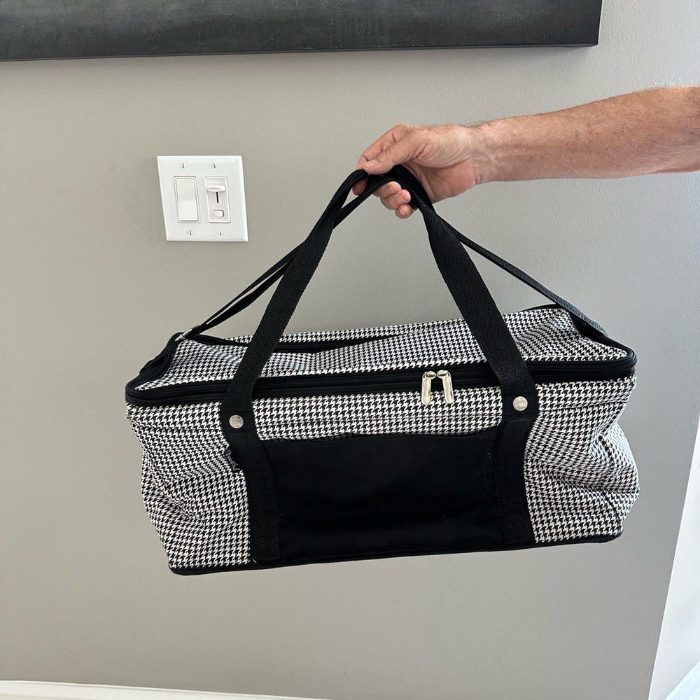 Useful Black and White Duffel Bag